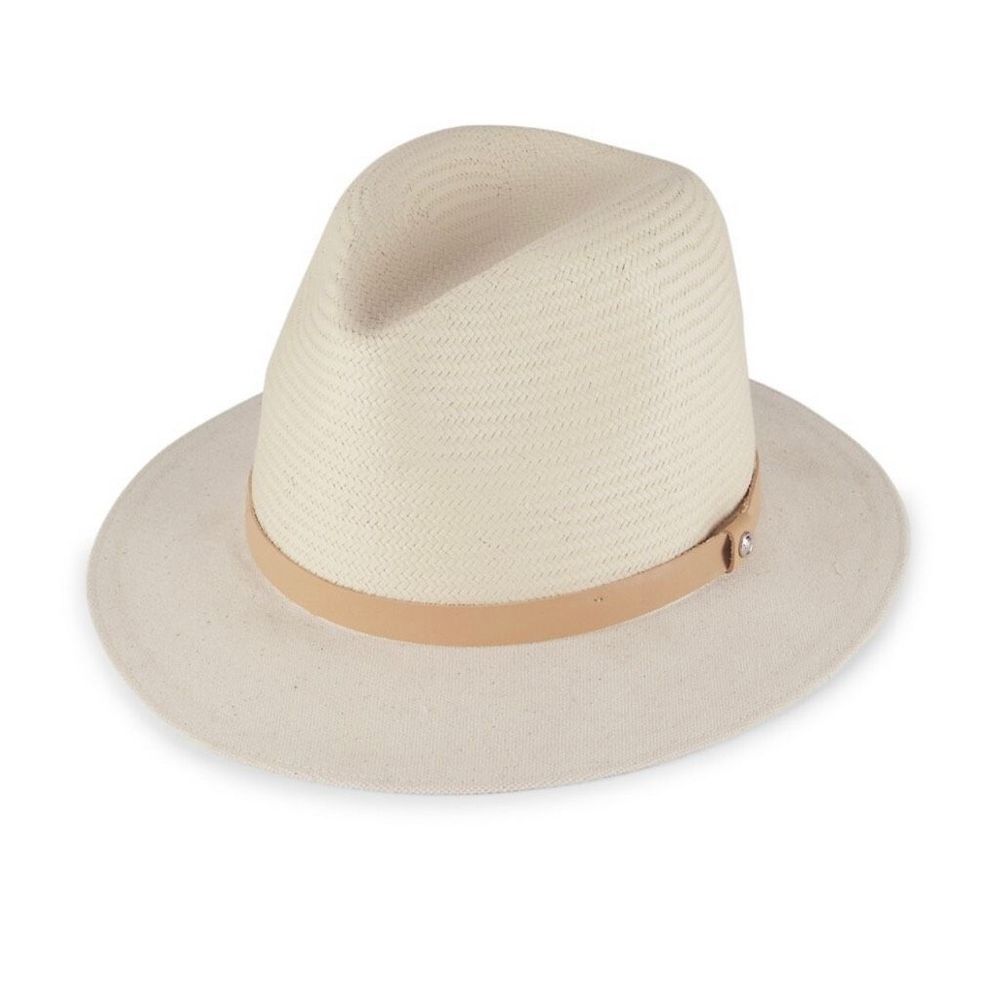 rag & bone Floppy Brim Straw & Canvas Fedora - image 1